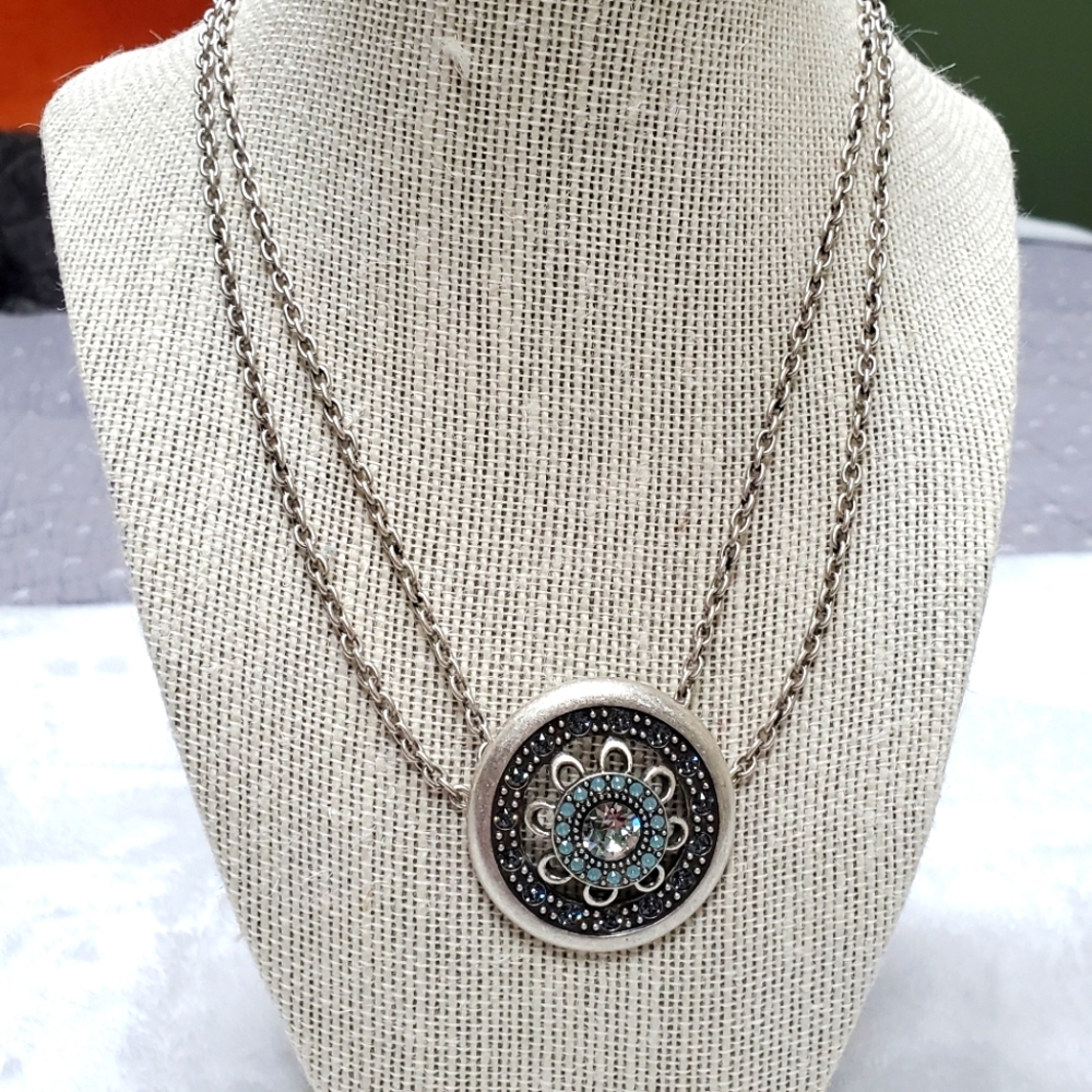 Touchstone Crystal Tribal Disk Necklace